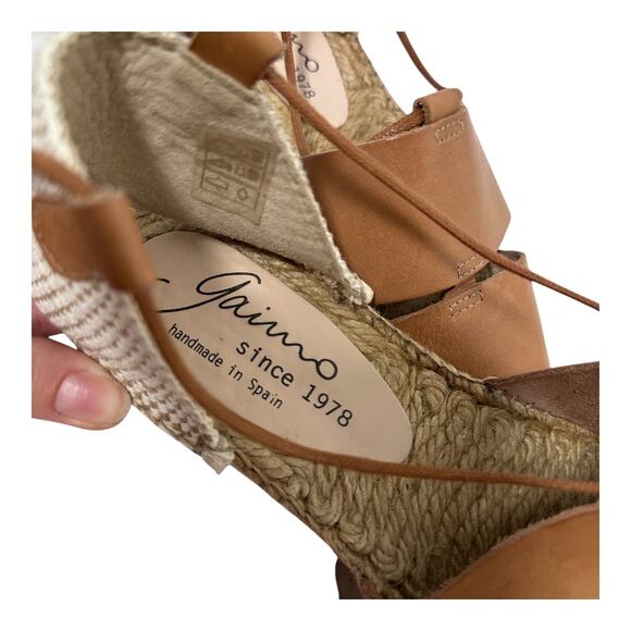 Gaimo, Cammel Leather Espadrille Sandals NEW , Sz 40 - Picture 2 of 12